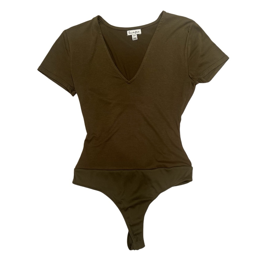 Love, Fire Short Sleeve V-Neck Bodysuit